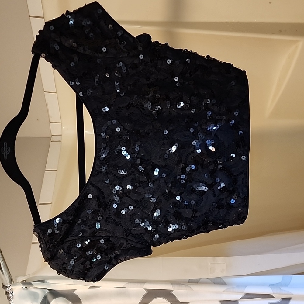 Express Sequin cropped top XS